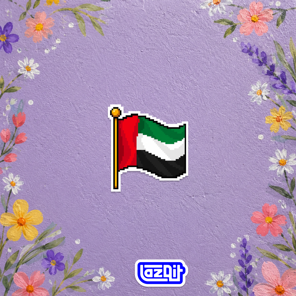 UAE Flag Sticker mockup