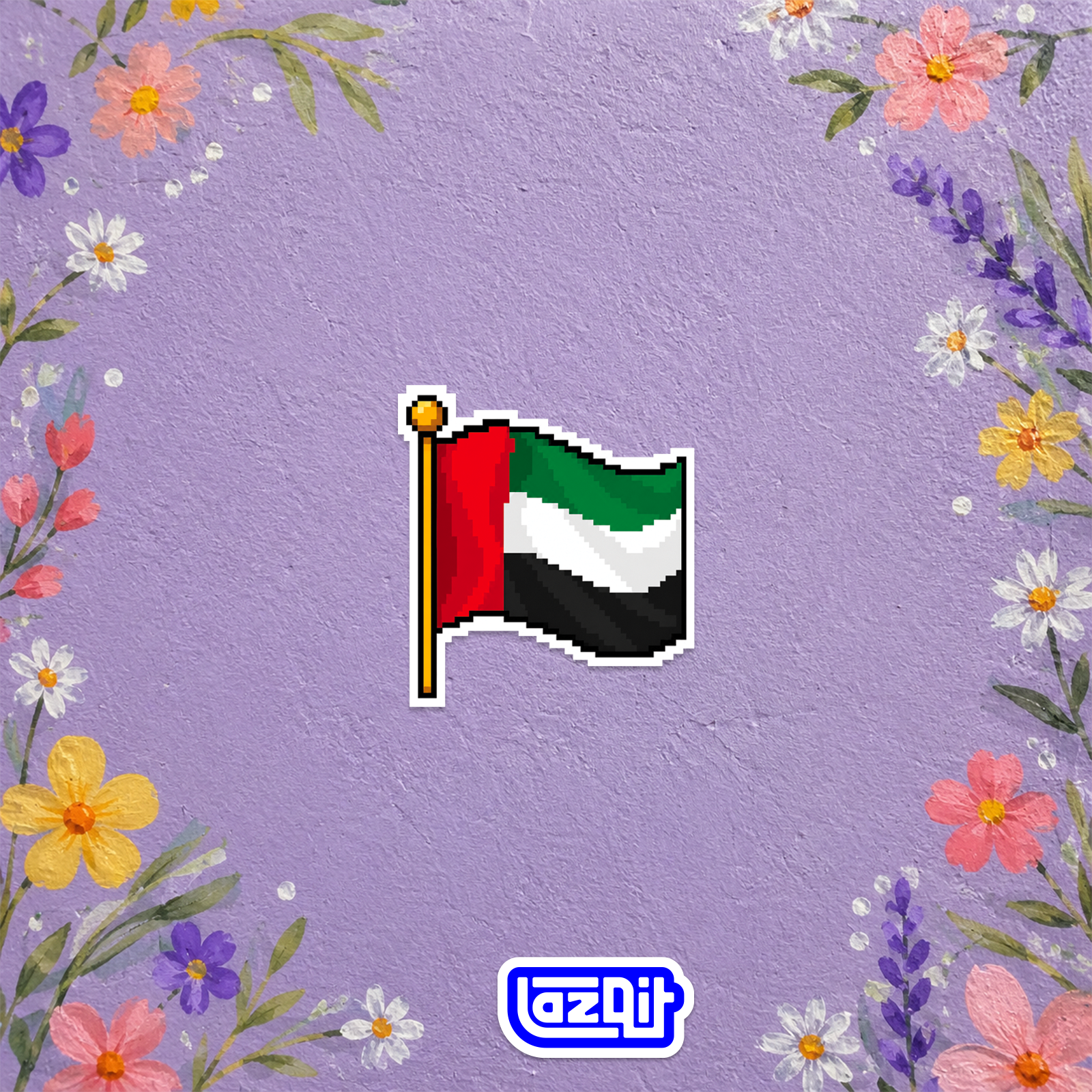 UAE Flag Sticker mockup